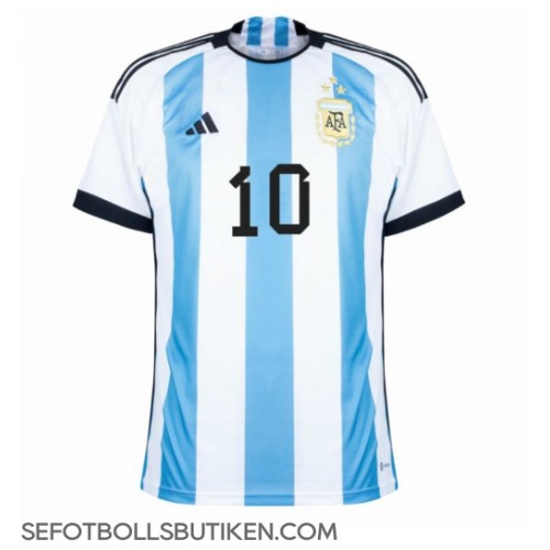 Argentina Lionel Messi #10 Replika Hemma matchkläder VM 2022 Korta ärmar